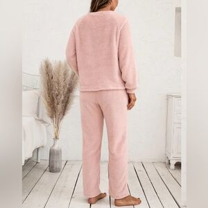 Soft Pink Teddy Lounge Set